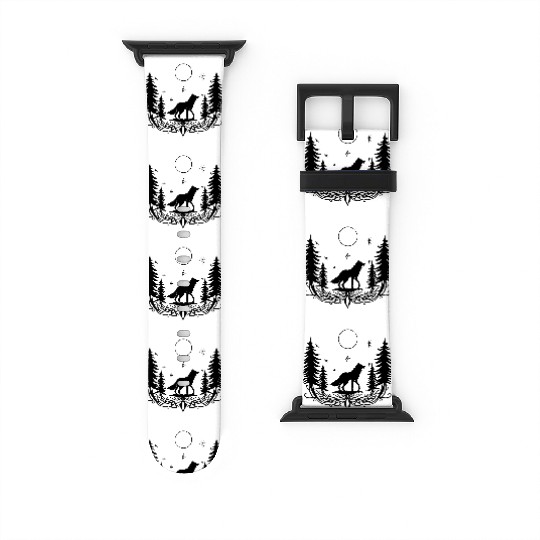 Wolf Forest Halloween Moon Fairy tale Watch Bands For Apple Watch