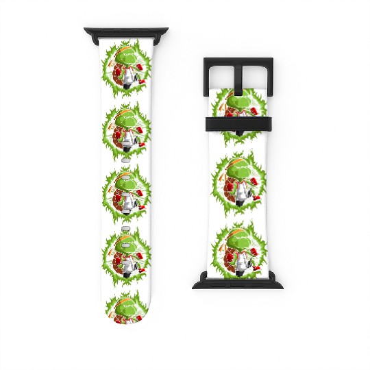 Kung Fu Turtle With Halftone Fire Background Watch Bands For Apple Watch