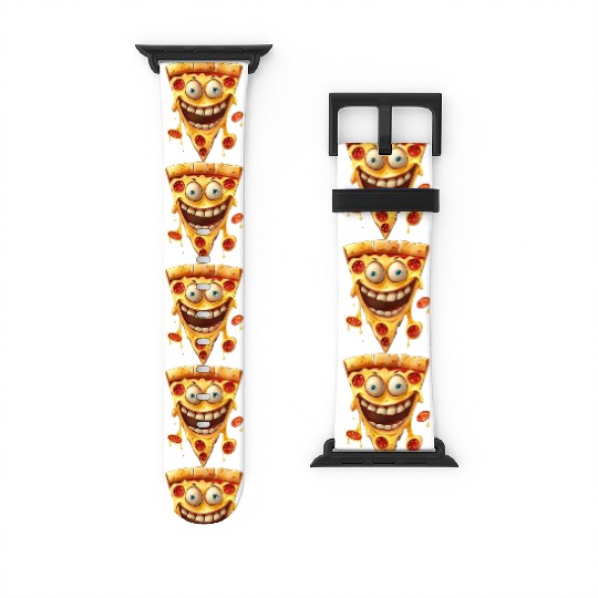 Happy Pepperoni Pizza Slice Watch Bands For Apple Watch