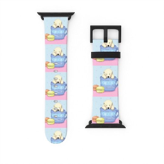 Cute Polar Bear Illustration (Color) Watch Bands For Apple Watch