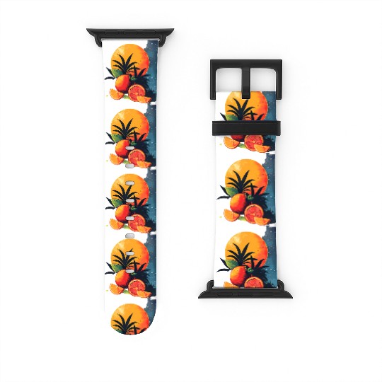 Vibrant Fruit Background with Oranges and Grapefru Watch Bands For Apple Watch