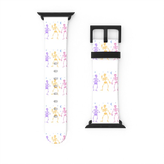 Til Death Do Us Party Halloween Dancing Skeleton Watch Bands For Apple Watch