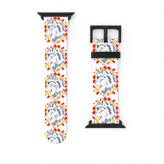The Big Bad Checkered Pattern Wolf Watch Bands For Apple Watch