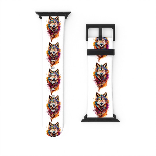 Colored wolf dog Watch Bands For Apple Watch