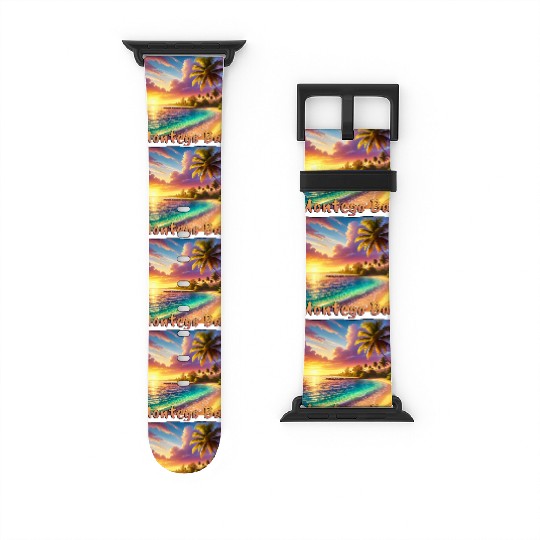 Sunset Montego Bay Palms Beach Vacation Watch Bands For Apple Watch