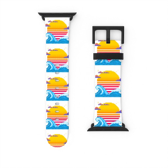 Pixel Sunset Horizon Watch Bands For Apple Watch