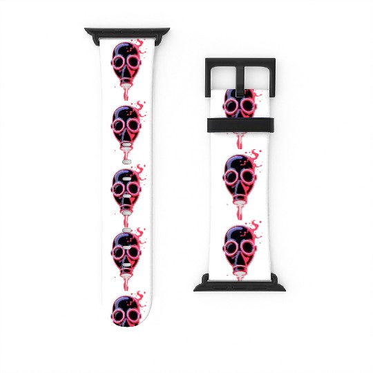 Neon Cyberpunk Gas Mask – Glowing Apocalypse Art Watch Bands For Apple Watch