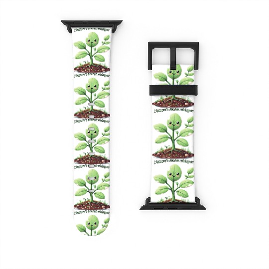 Energetic Cartoon Plant Character Watch Bands For Apple Watch
