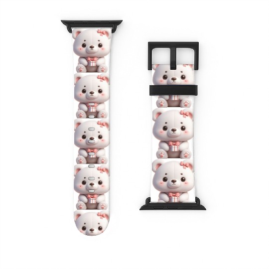 Sweet Teddy Bear and Gift Box Watch Bands For Apple Watch