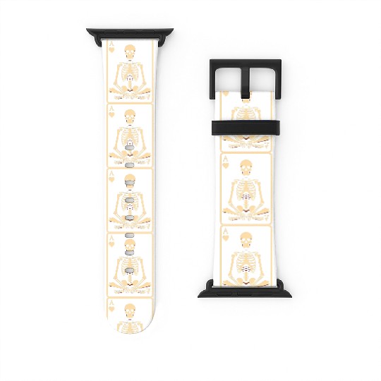 Meditating Skeleton Ace Card Watch Bands For Apple Watch