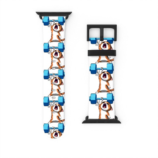 Workout Strength! Tiny Warrior Cat Huge Muscles. Watch Bands For Apple Watch