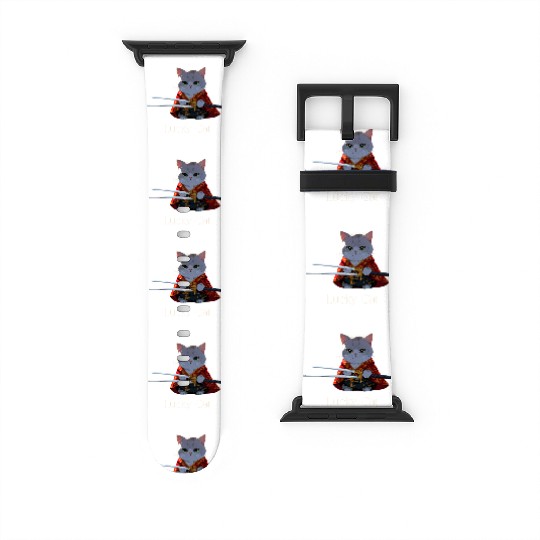 Mythic Warrior Cat with Swords Watch Bands For Apple Watch