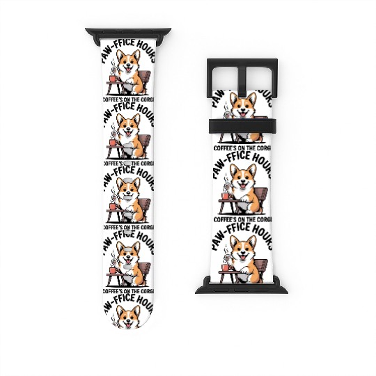 Corgi Coffee Greeting Design Watch Bands For Apple Watch