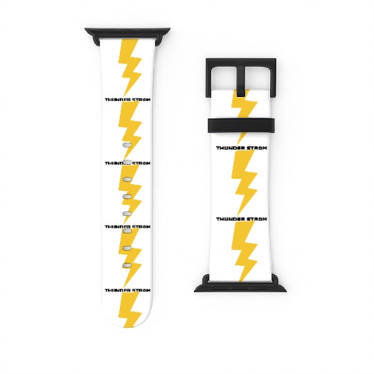 Dynamic Yellow Lightning Bolt Design Watch Bands For Apple Watch