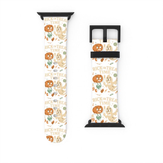 Halloween Pumpkin and Ghost Celebration Watch Bands For Apple Watch