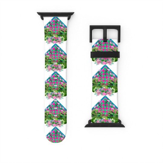 Frog in pink and green  Watch Bands For Apple Watch