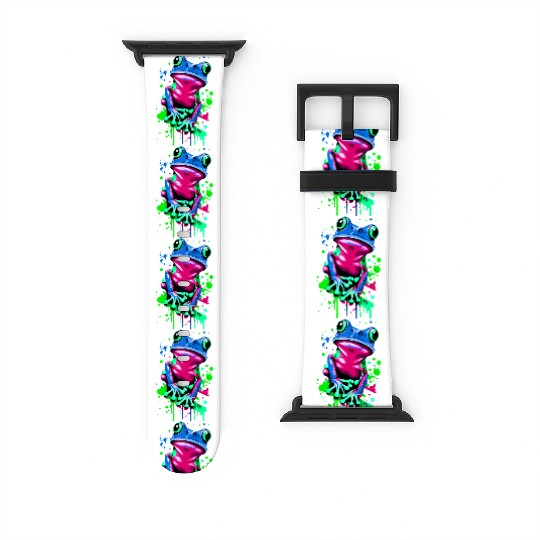 Neon Colorful Frog Art Watch Bands For Apple Watch