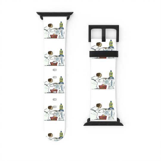 Funny Star Wars r2d2 and Leia comic Watch Bands For Apple Watch