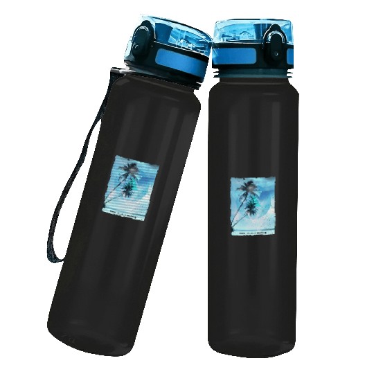 Artistic Huntington Beach California Palm Tree Water Track Bottles