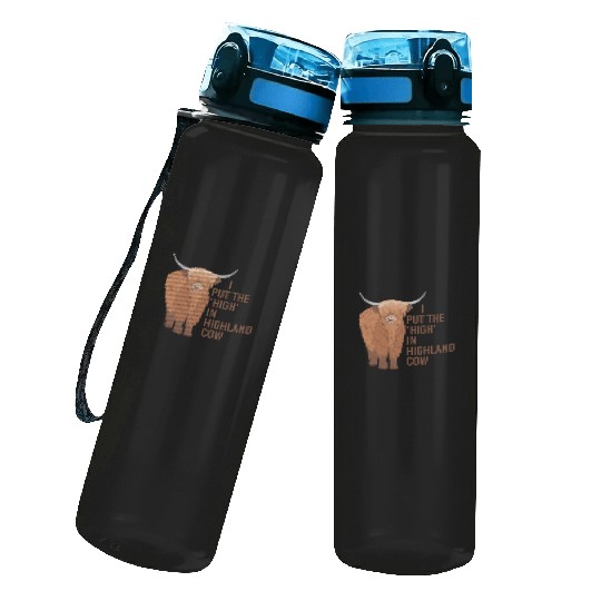 I Put The "High" In Highland Cow Scottish Cattle Water Track Bottles