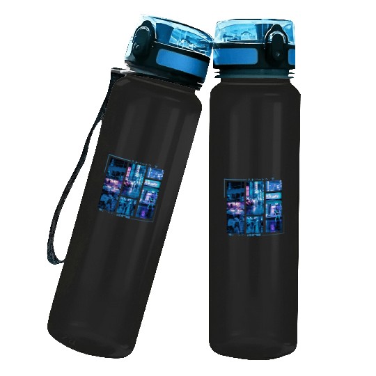 Japanese Cyberpunk Tokyo Streetwear Aesthetic Water Track Bottles