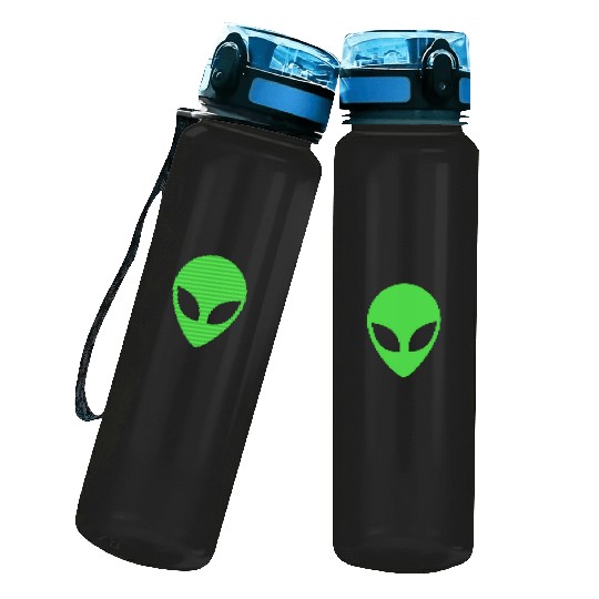 Green Alien Head 90S Style Alien Water Track Bottles