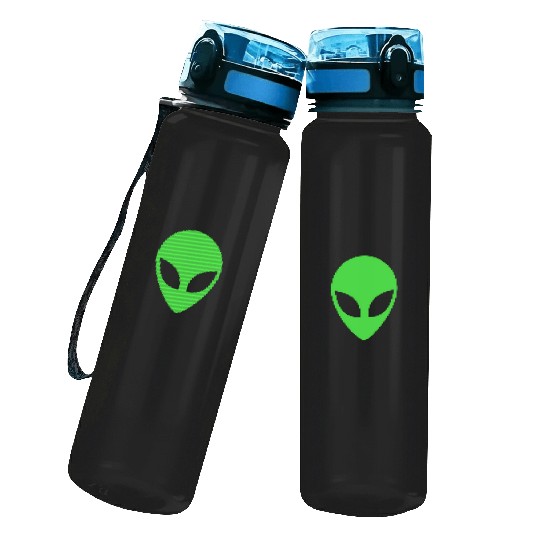 Green Alien Head 90S Style Alien Water Track Bottles