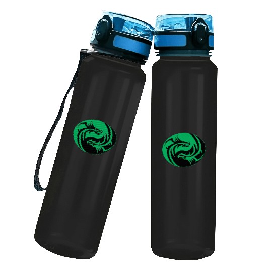 tow Dragonball in circle green and black Water Track Bottles