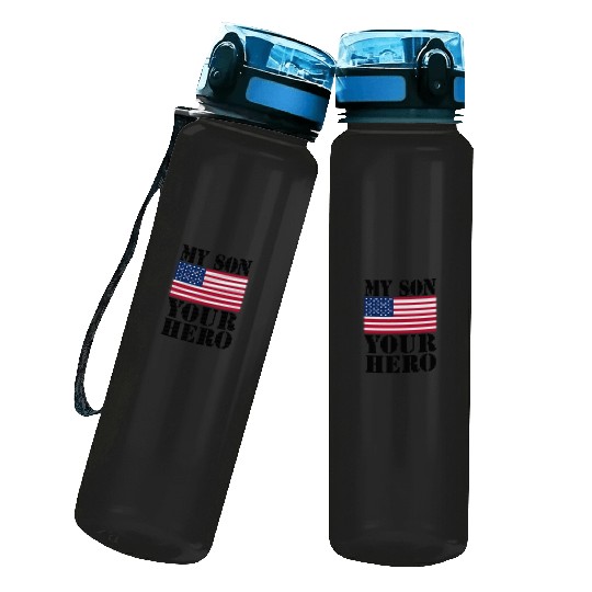 MY SON YOUR HERO AMERICAN FLAG US ARMED FORCES Water Track Bottles