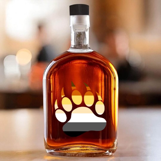 Cool Gay Bears pride flag Bear Paw Whiskey Bottles