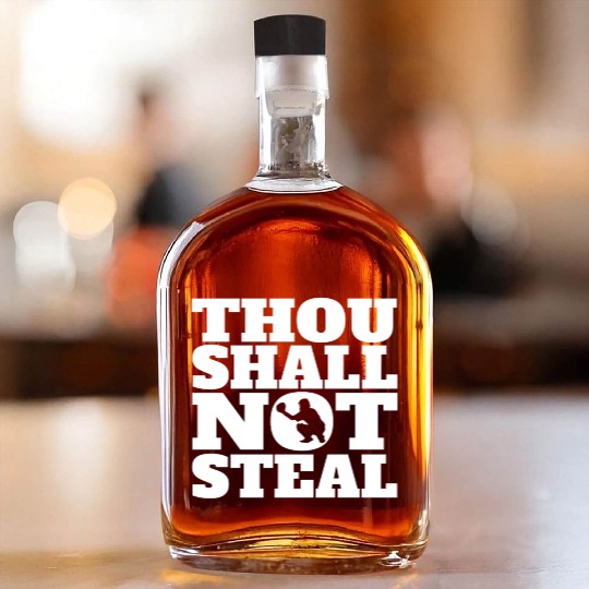 Thou Shall Not Steal Funny Baseball Catcher Whiskey Bottles