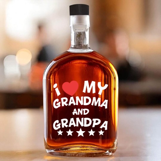 I Heart My Grandma And Grandpa Whiskey Bottles