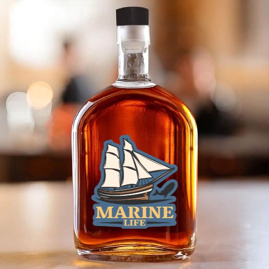 marine life logo Whiskey Bottles