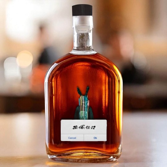 DONNIE DARKO COUNT DOWN TIME ALERT WITH BUNNY MAN Whiskey Bottles