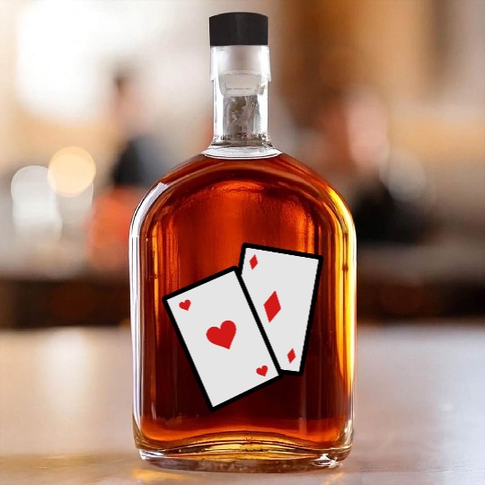 Gambling Poker Cards Whiskey Bottles