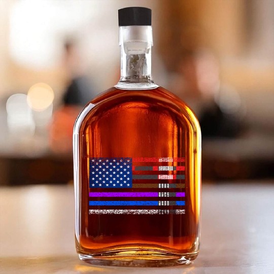 BJJ Brazilian Jiu-jitsu American flag by BJJ belt Whiskey Bottles