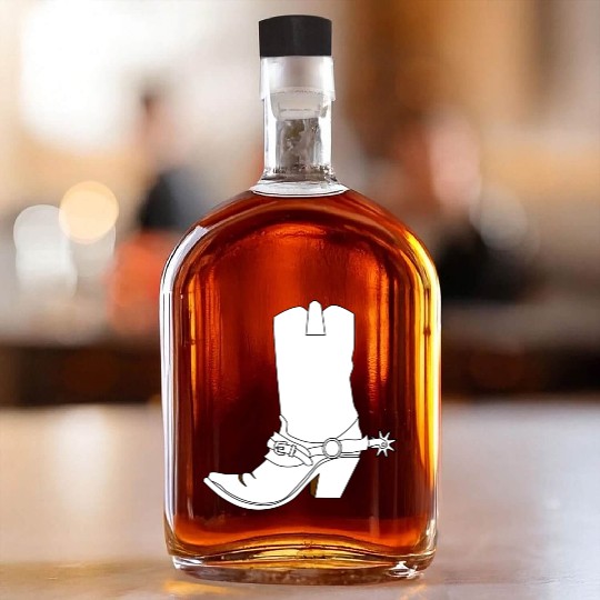 cowboy ranger rancher sheriff horse cowgirl wester Whiskey Bottles