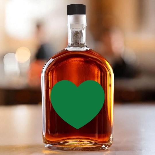 Dark Green Heart Whiskey Bottles