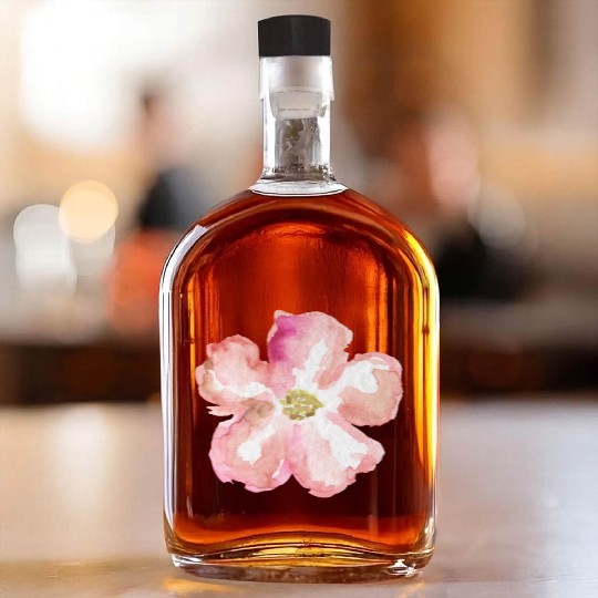 watercolor floral nature design Whiskey Bottles