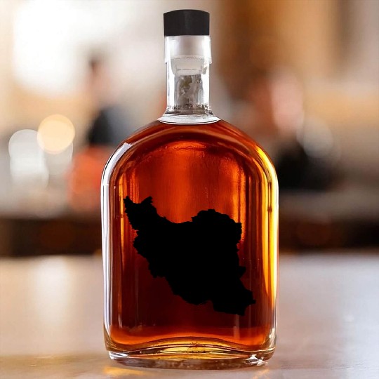 Iran map silhouette Whiskey Bottles