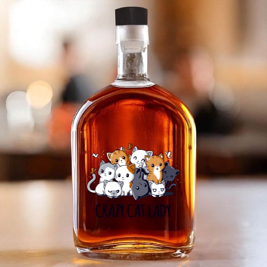 Crazy Cat Lady Whiskey Bottles