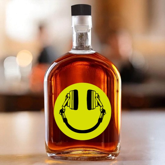 Headphone Smiley Acid House Cans MUSIC RAVE WEED D Whiskey Bottles