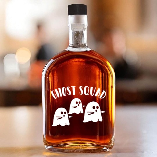 Ghost Squad Scary Happy Halloween Funny Gift Idea Whiskey Bottles