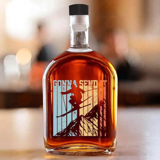 Gonna Send It - Ski Vintage Gift Whiskey Bottles
