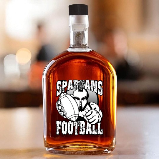 Spartans Football Homecoming Sports School Pride Whiskey Bottles
