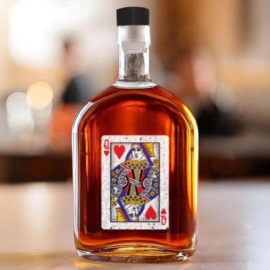 queen of hearts playing card Whiskey Bottles