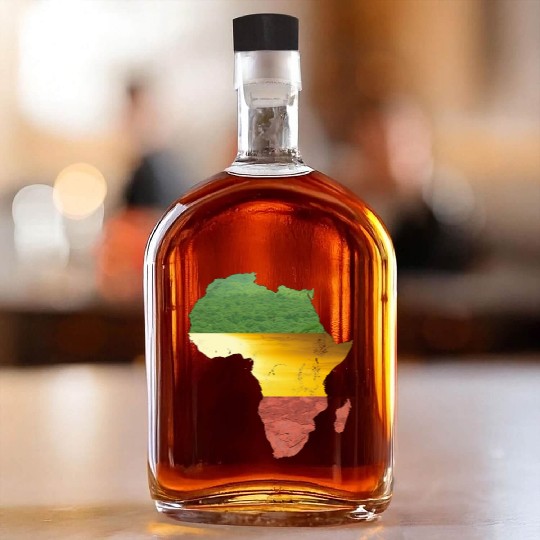 Africa - red, gold and green Whiskey Bottles