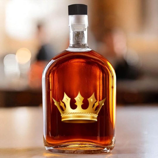King prince monarch VIP golden crown gold image Whiskey Bottles