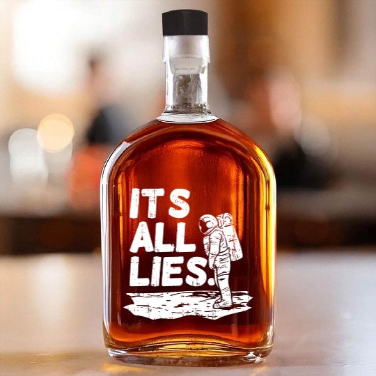 Moon Landing Conspiracy Theory Illuminati Gift Whiskey Bottles