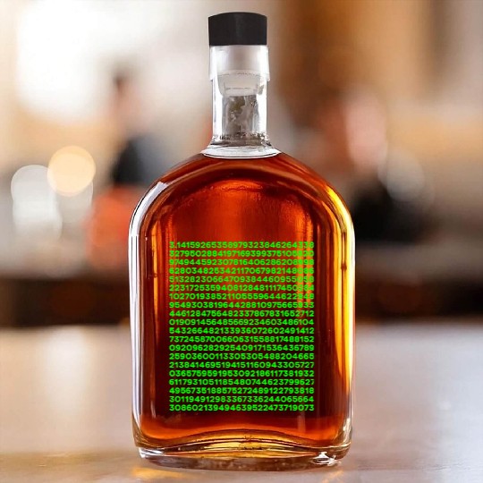 Pi Math 500+ Digits of 3.14 Teacher Gift Whiskey Bottles